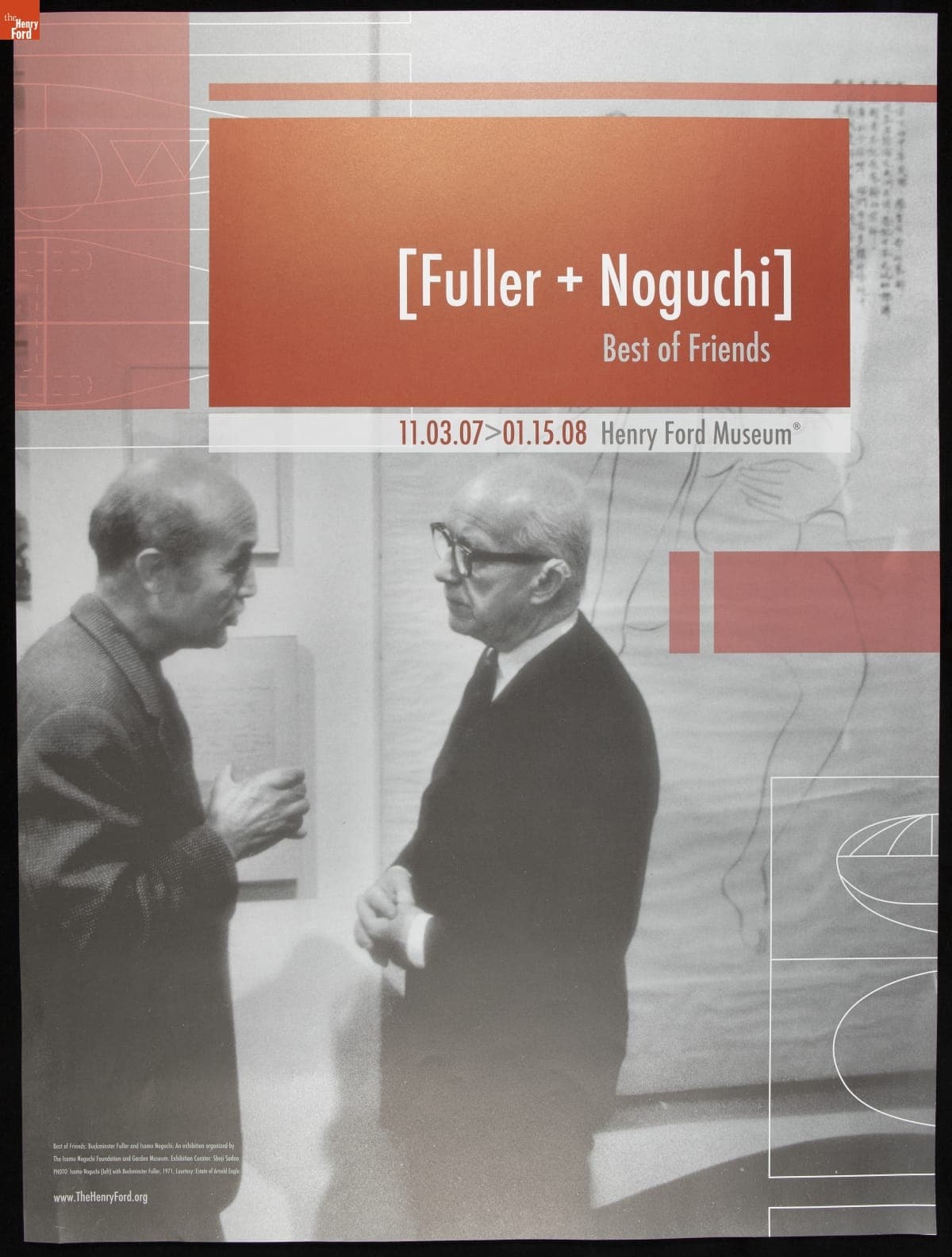 Poster, "Best of Friends: Buckminster Fuller and Isamu Noguchi," 2006