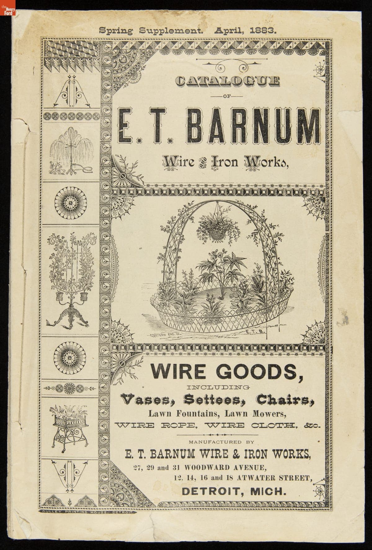 E.T. Barnum Wire and Iron Works Catalog, Spring Supplement, 1883