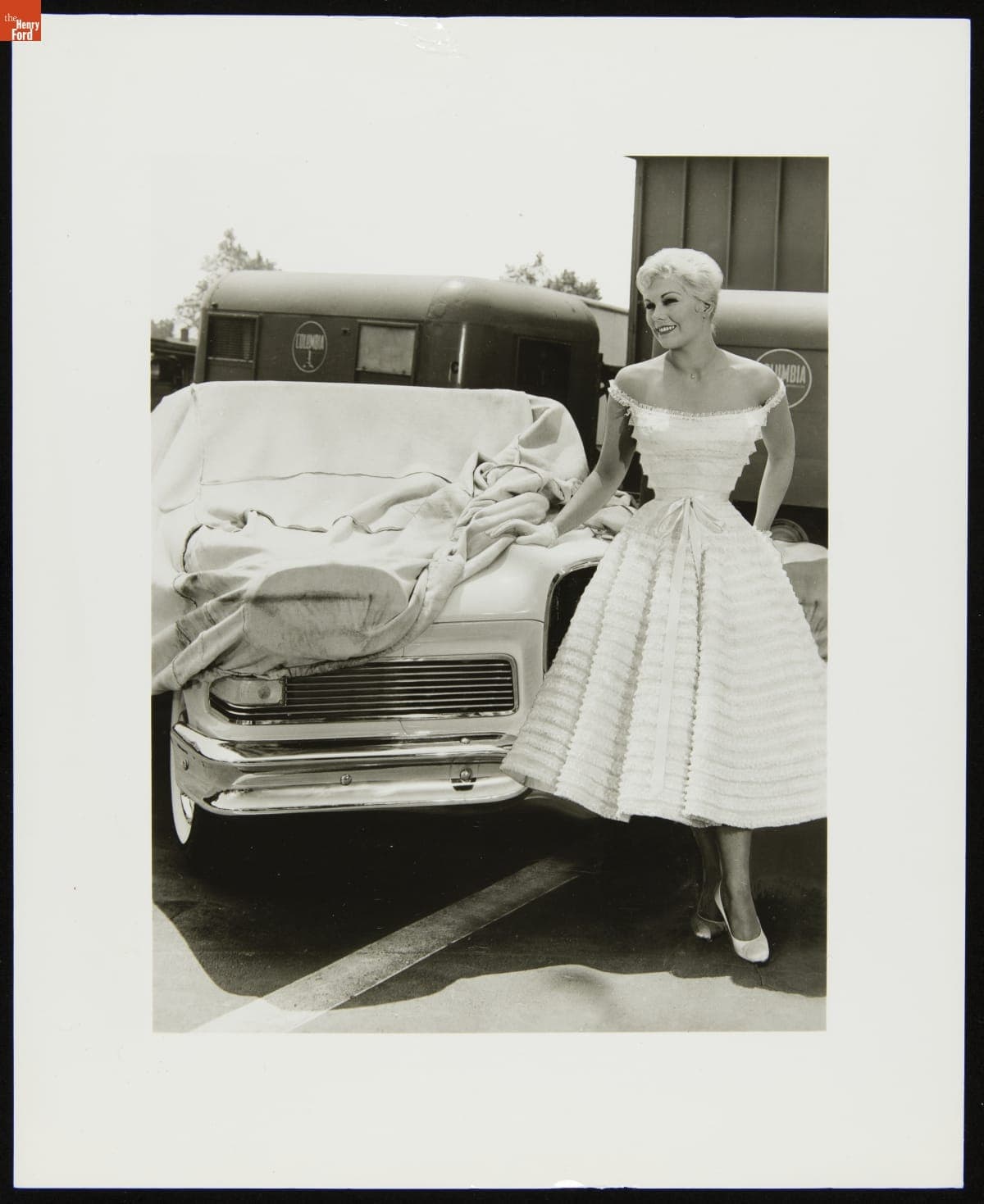 Kim Novak with a 1958 Edsel Pacer Convertible