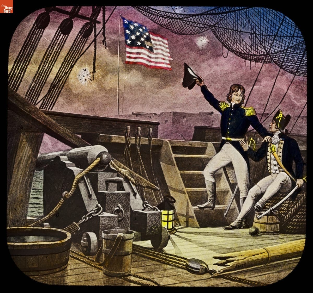 Lantern Slide, Star-Spangled Banner Series, "Oh, Say Can You See by the Dawn's Early Light," 1896-1897