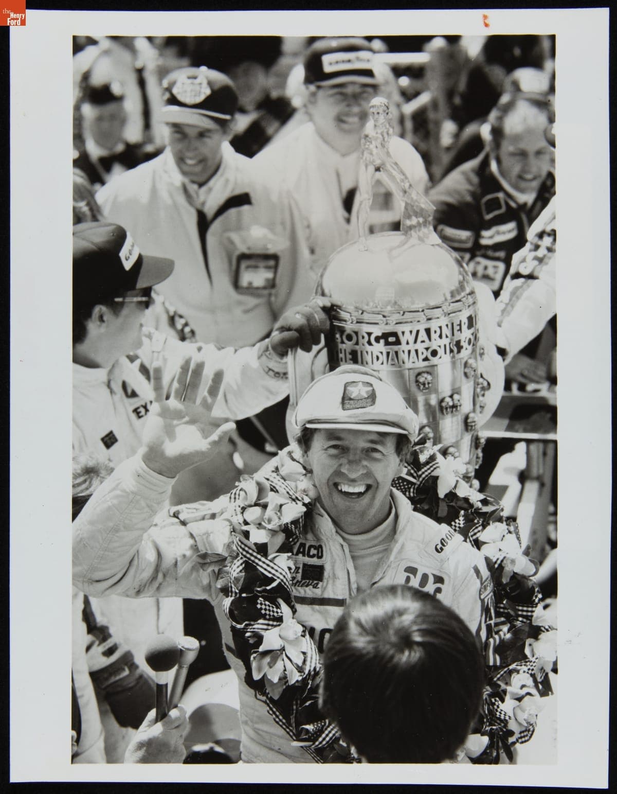 Racing Driver Tom Sneva in Victory Lane after Winning the Indianapolis 500, 1983