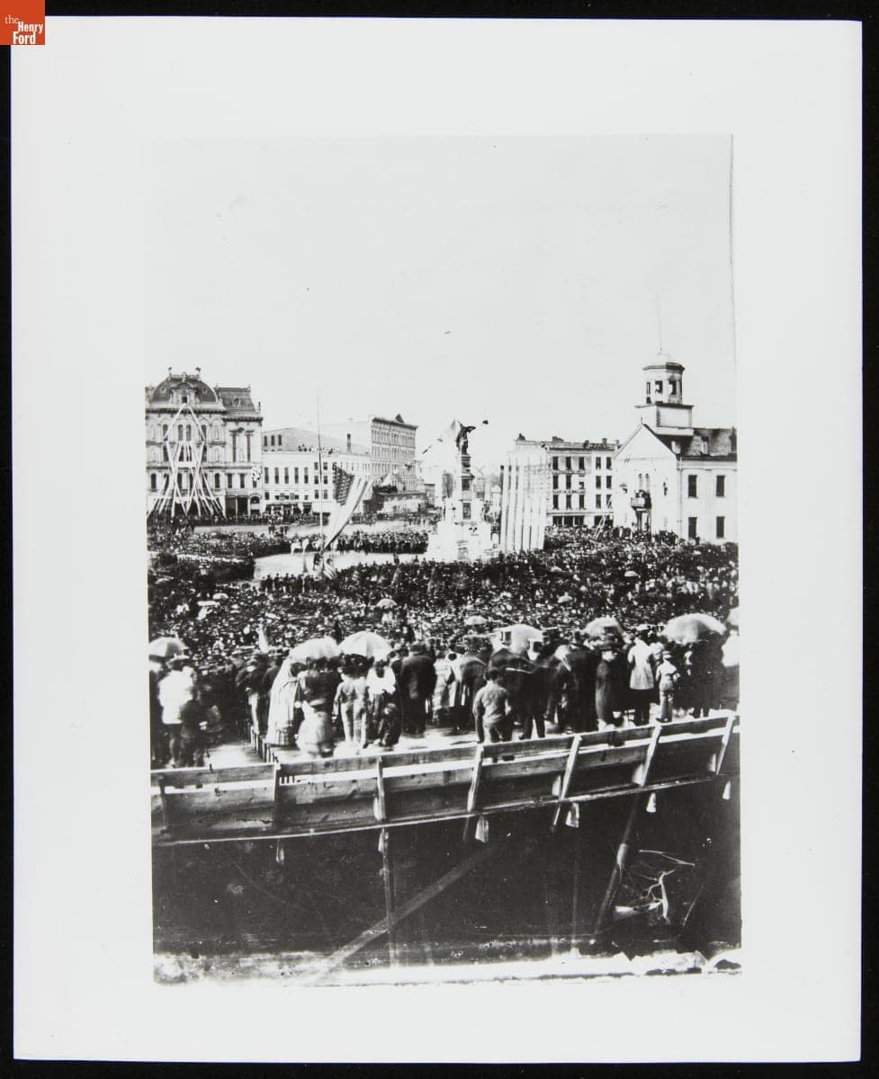 Unveiling the Michigan Sodliers' and Sailors' Monument, Detroit, Michigan, April 9, 1872