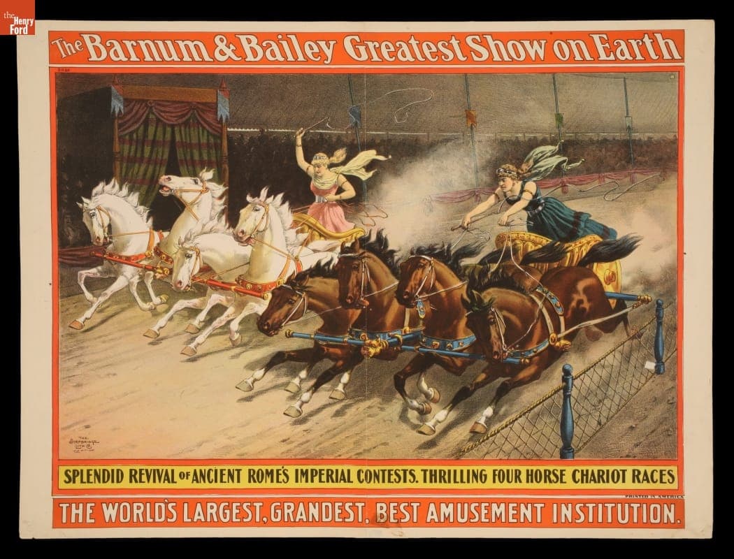 Circus Poster, Barnum & Bailey, "Splendid Revival of Ancient Rome's Imperial Contests," circa 1896