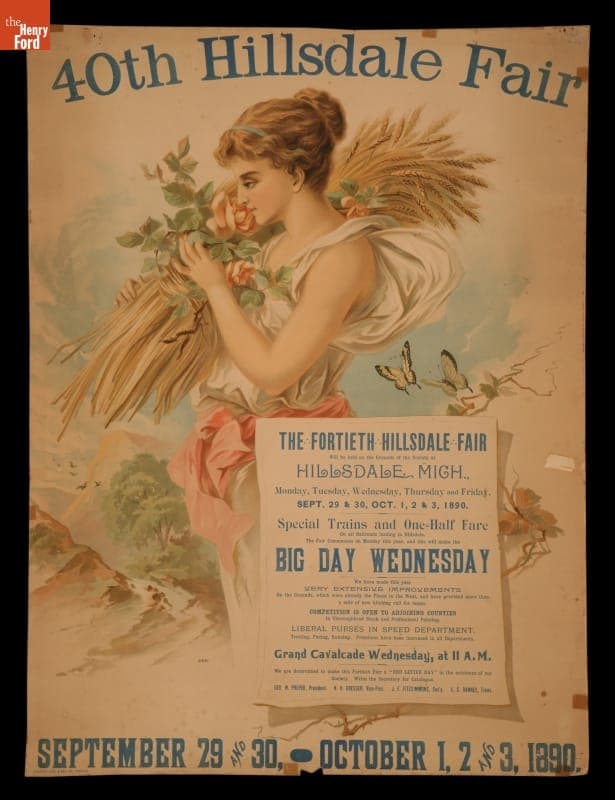 Advertising Poster for the "Fortieth Hillsdale Fair," HIllsdale, Michigan, 1890