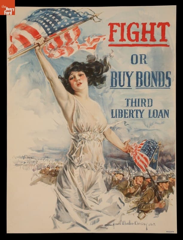 World War I Poster, "Fight or Buy War Bonds, Third Liberty Loan," 1917
