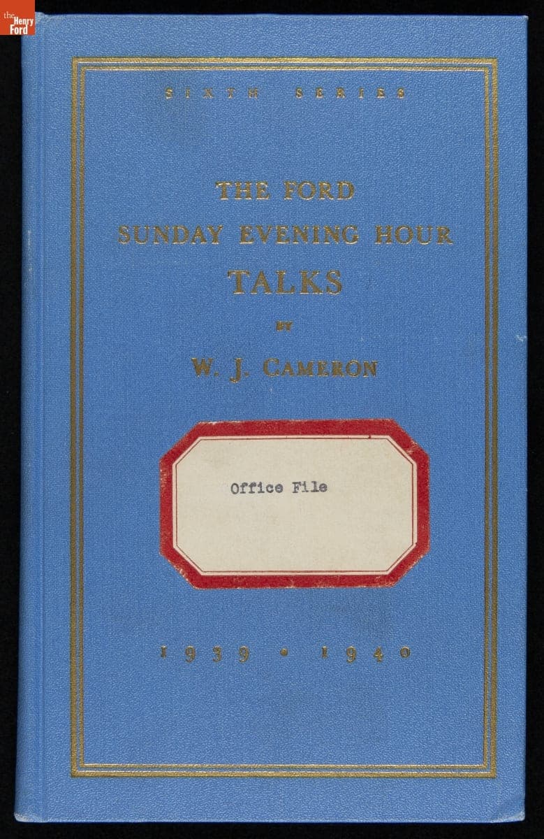 Talks Given on The Ford Sunday Evening Hour, September 1939-May 1940