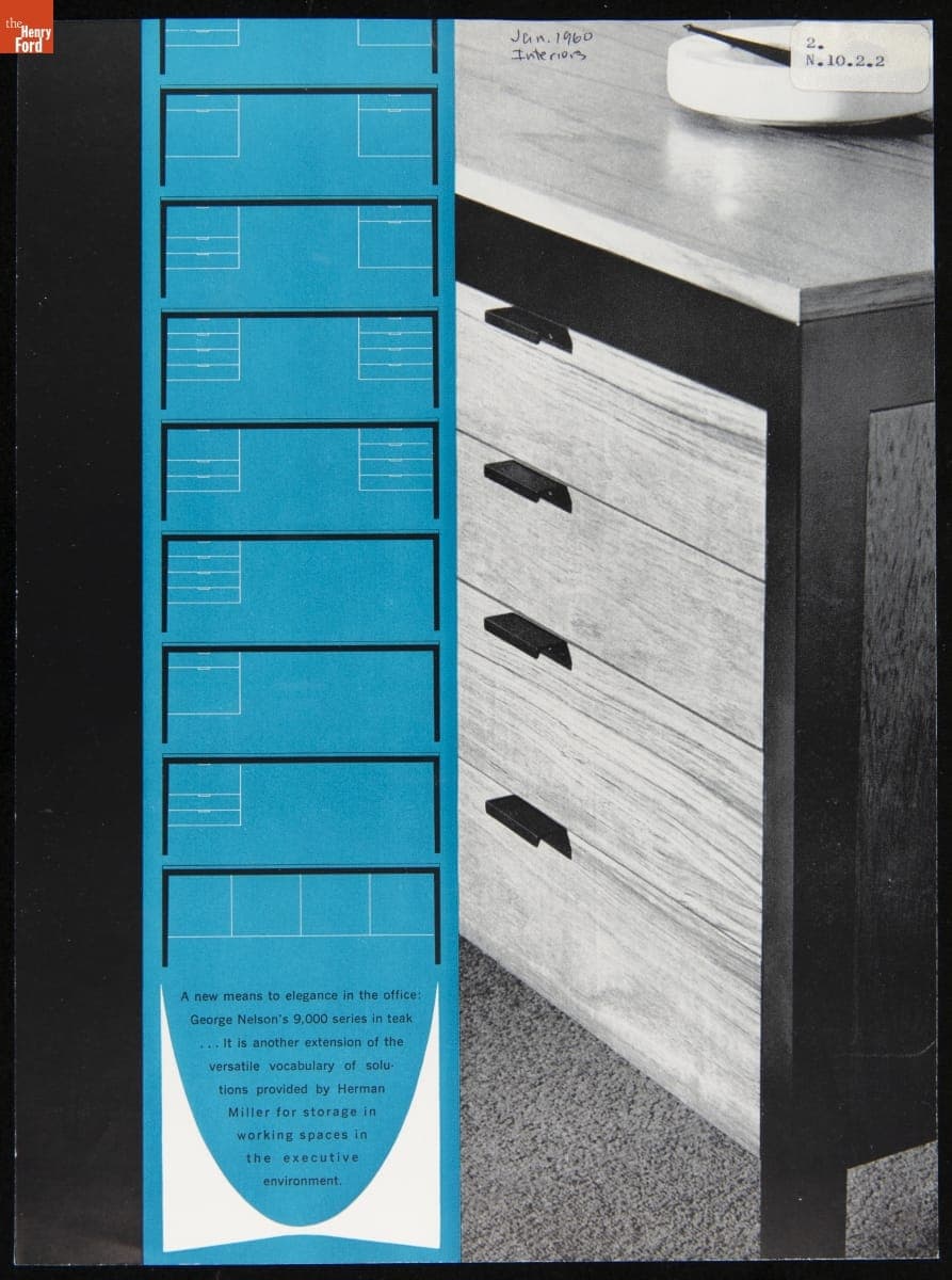 "A New Means to Elegance in the Office: George Nelson's 9,000 Series in Teak," 1960