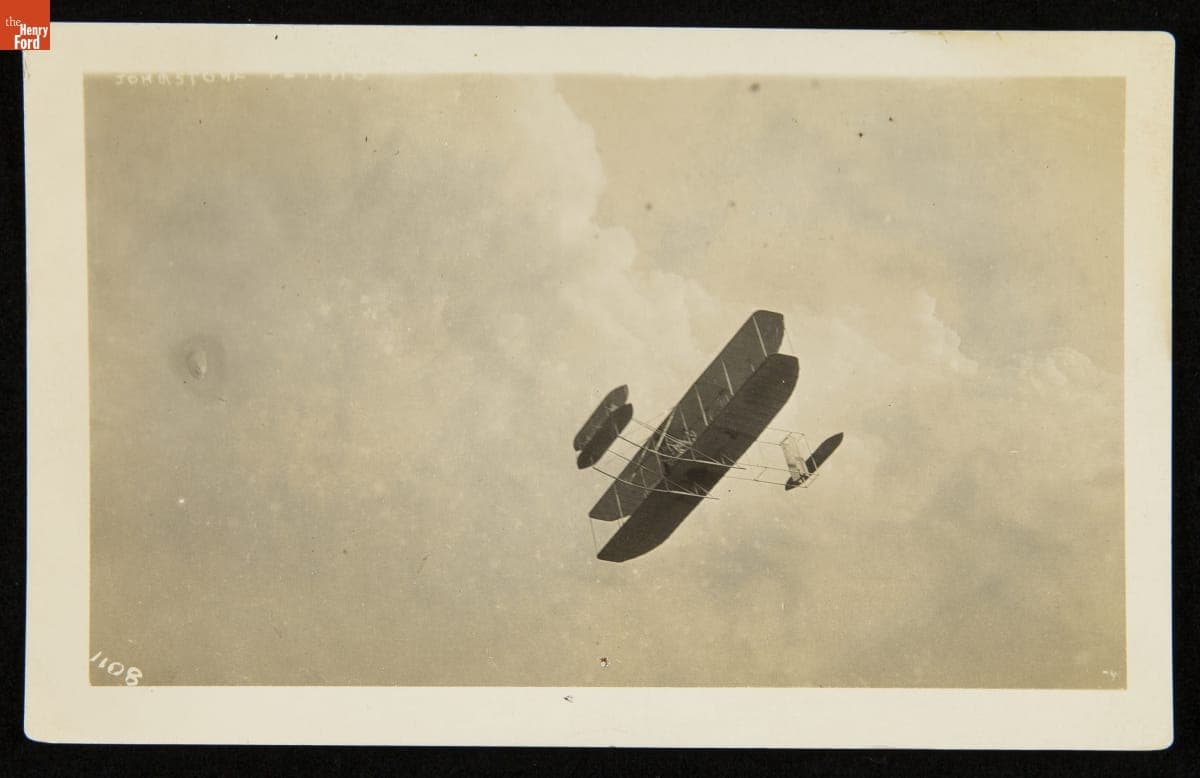 Ralph Johnstone in Flight, 1910