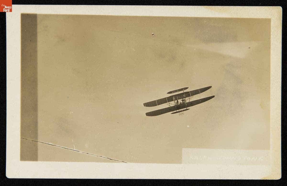 Ralph Johnstone in Flight, 1910