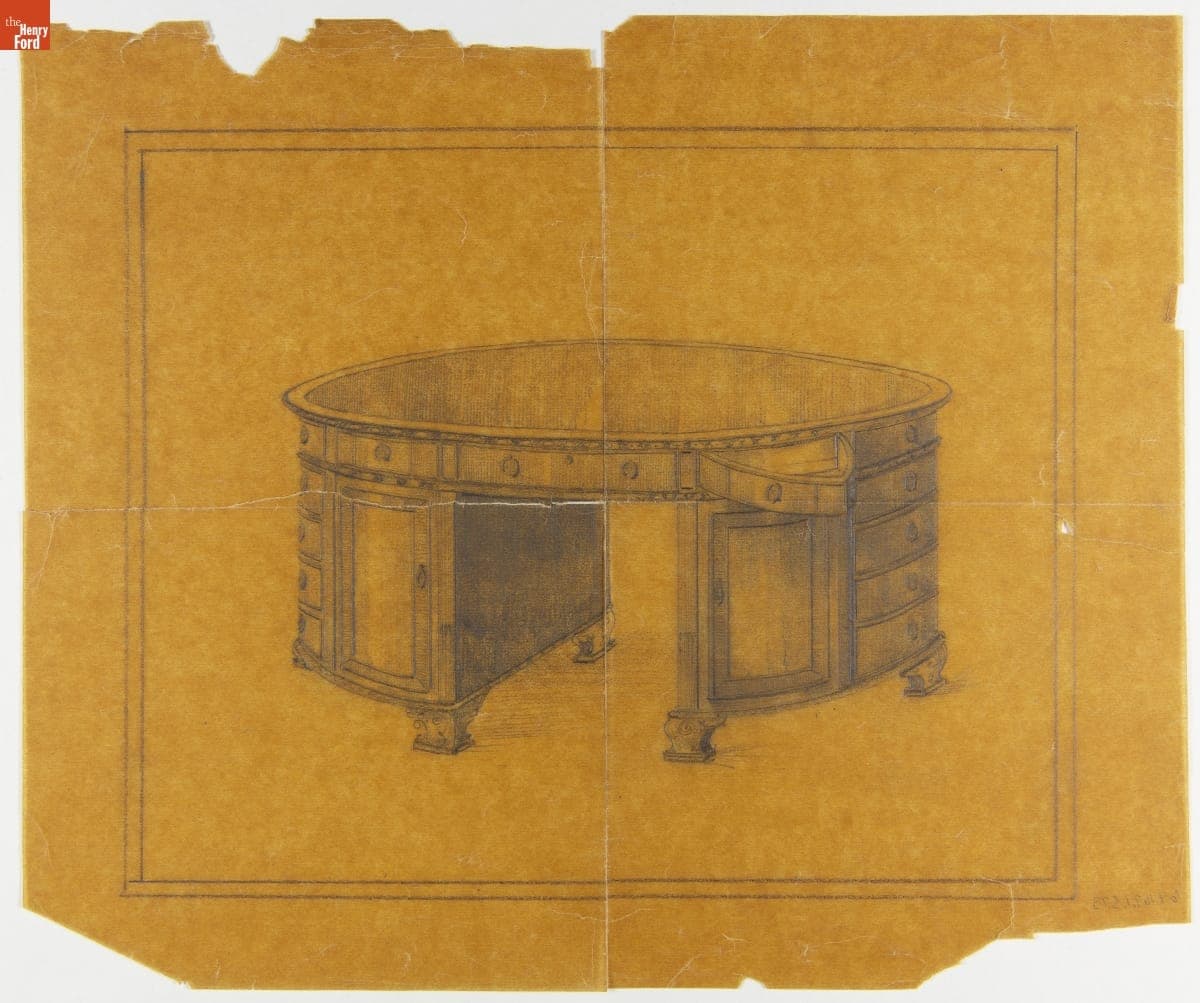 Presentation Drawing of Furniture for Fair Lane Estate, 1921-1923