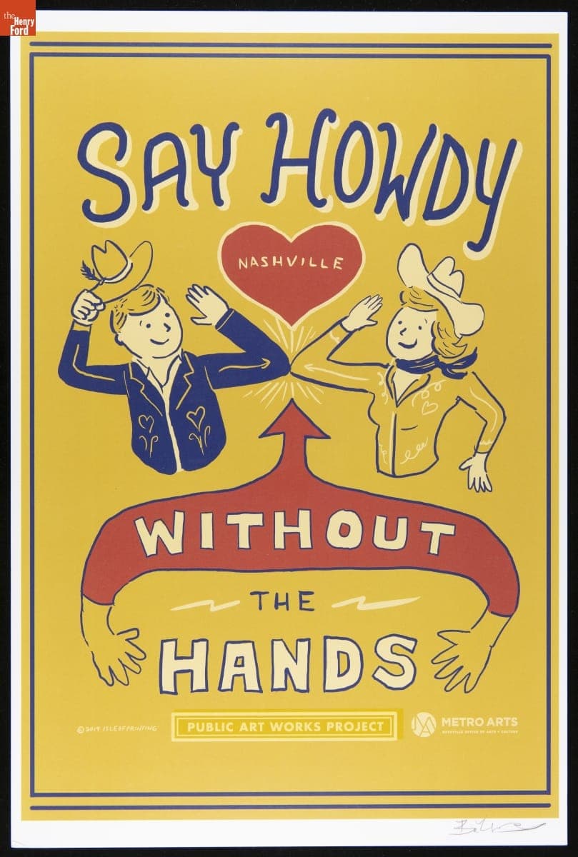 Public Service Poster, "Say Howdy without the Hands," 2020