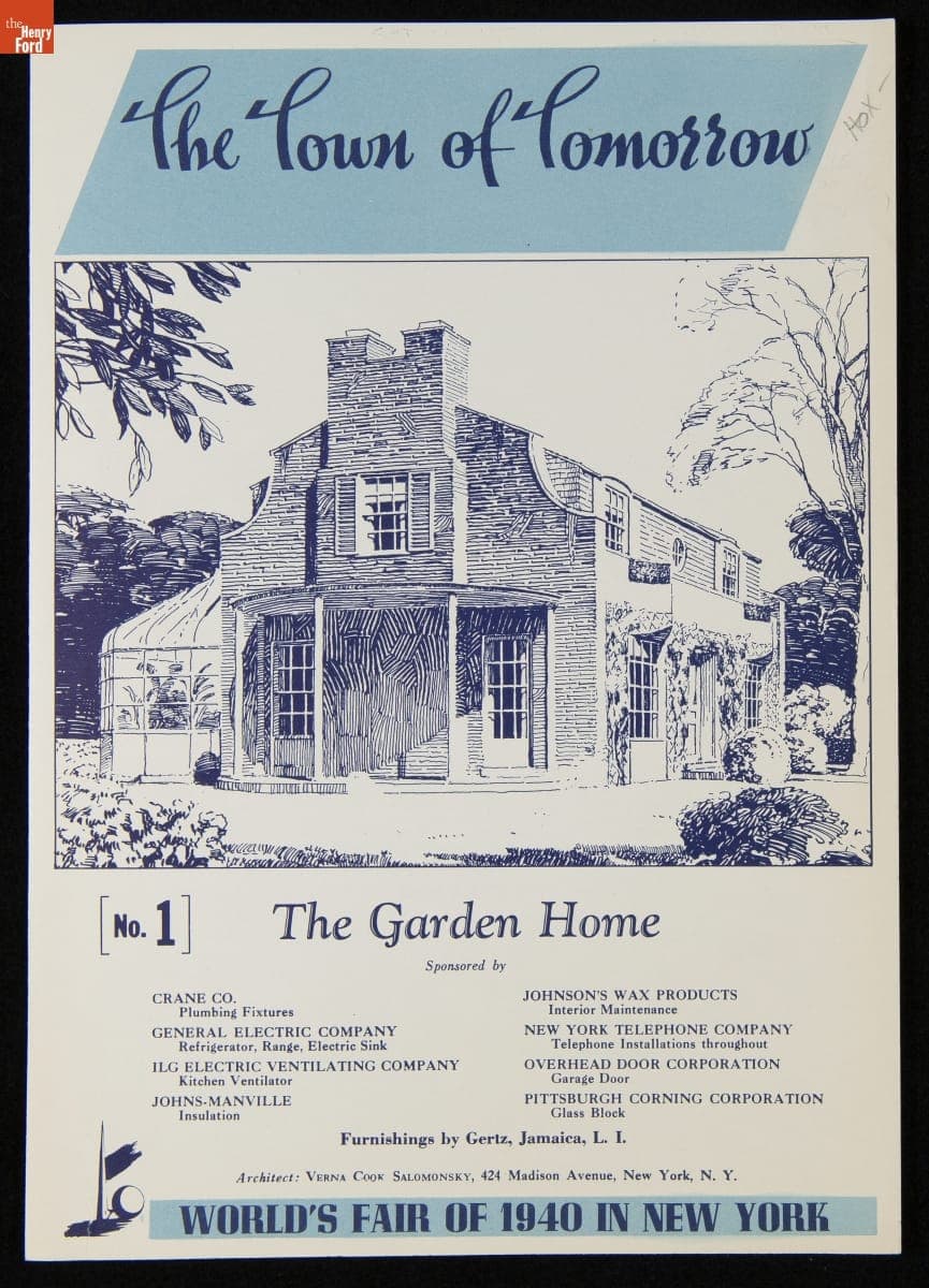 "The Garden Home," House No. 1, Town of Tomorrow Village, New York World's Fair, 1940