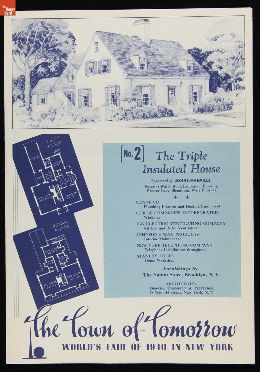 "The Triple Insulated House," House No. 2, Town of Tomorrow Village, New York World's Fair, 1940