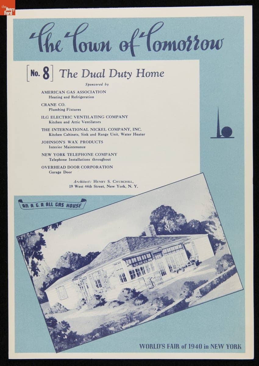 "The Dual Duty Home," House No. 8, Town of Tomorrow Village, New York World's Fair, 1940