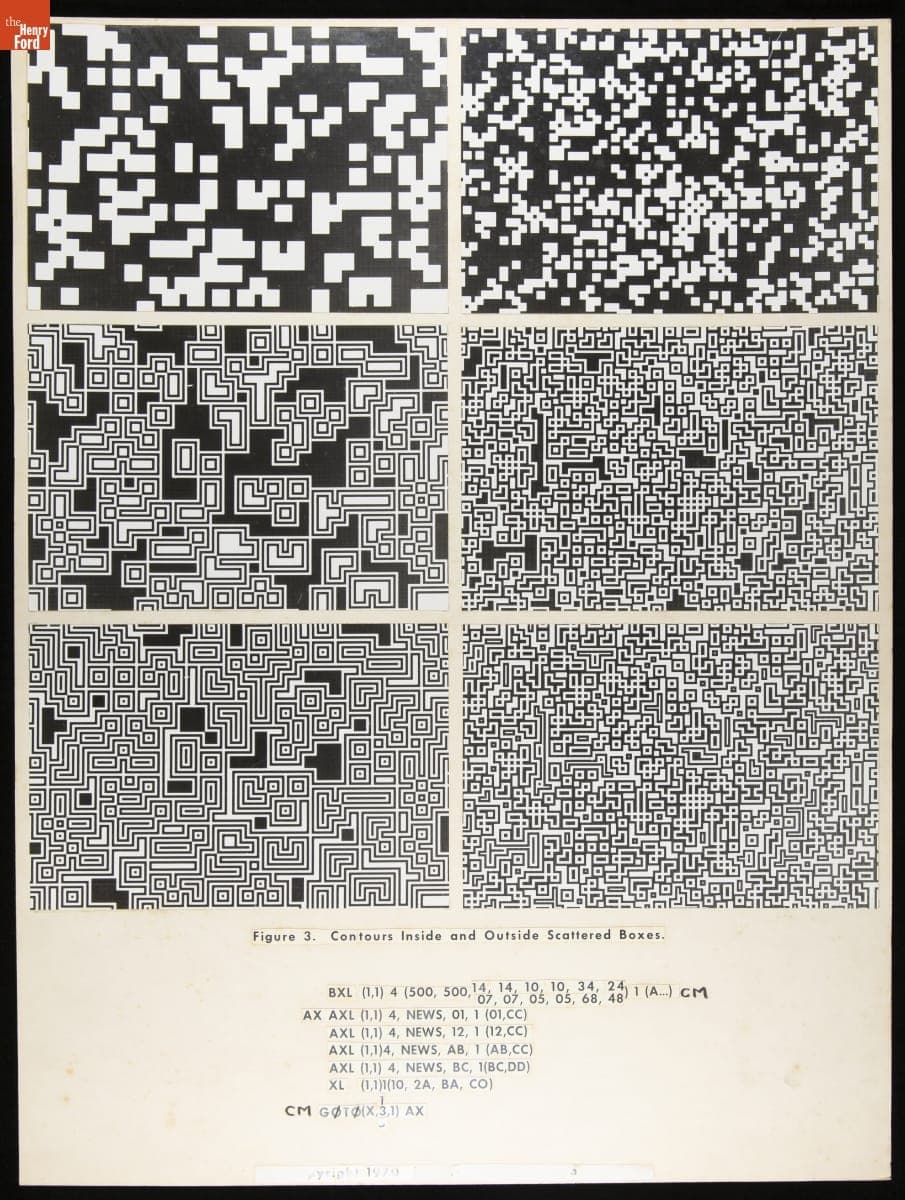 "Figure 3. Contours Inside and Outside Scattered Boxes" by Kenneth C. Knowlton, 1970