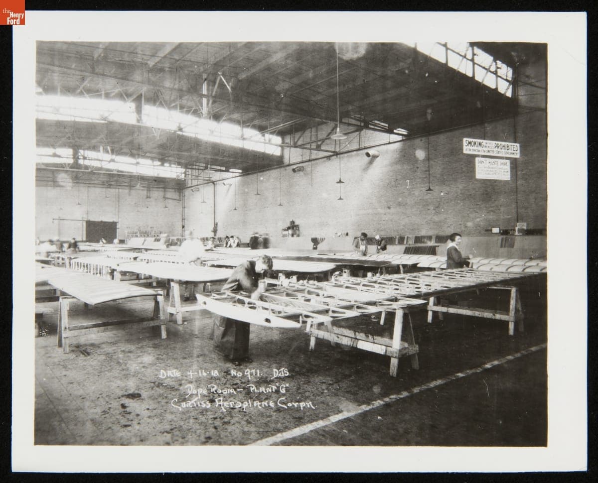 Dope Room, Plant "G," Curtiss Aeroplane and Motor Company, April 1918