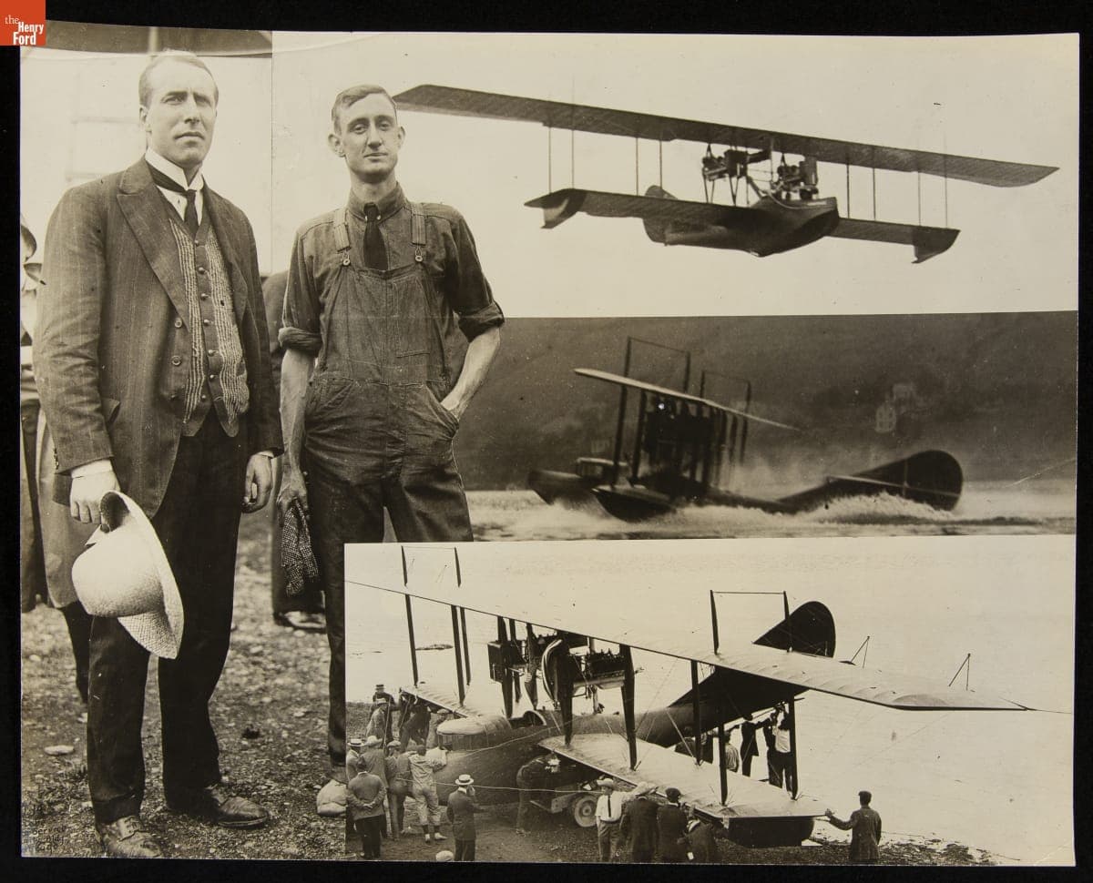 Lieutenant John Cyril Porte and George Hallet with the Curtiss Aero-Hydroplane "America," 1914