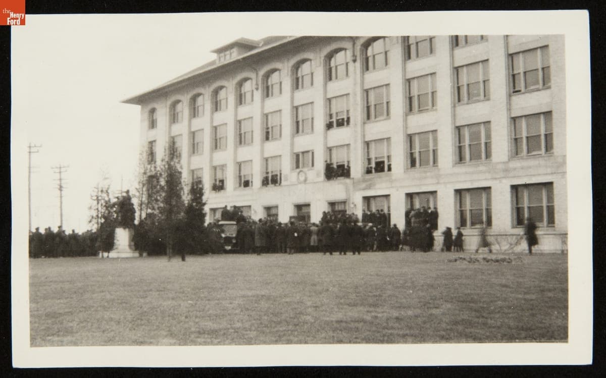 Crowd Gathered at the Lincoln Plant for the Acquisition of Lincoln Motor Co. by Ford Motor Co., 1922