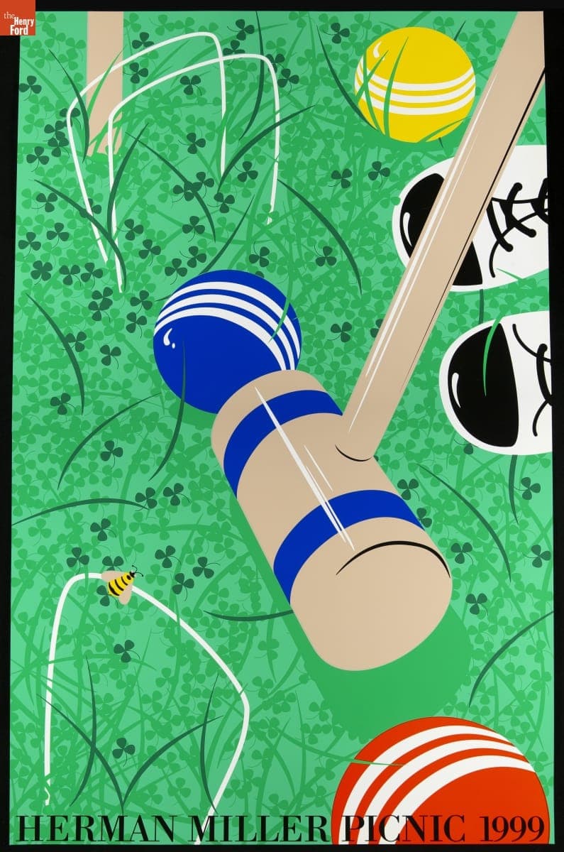 Herman Miller Picnic Poster, "Croquet," 1999