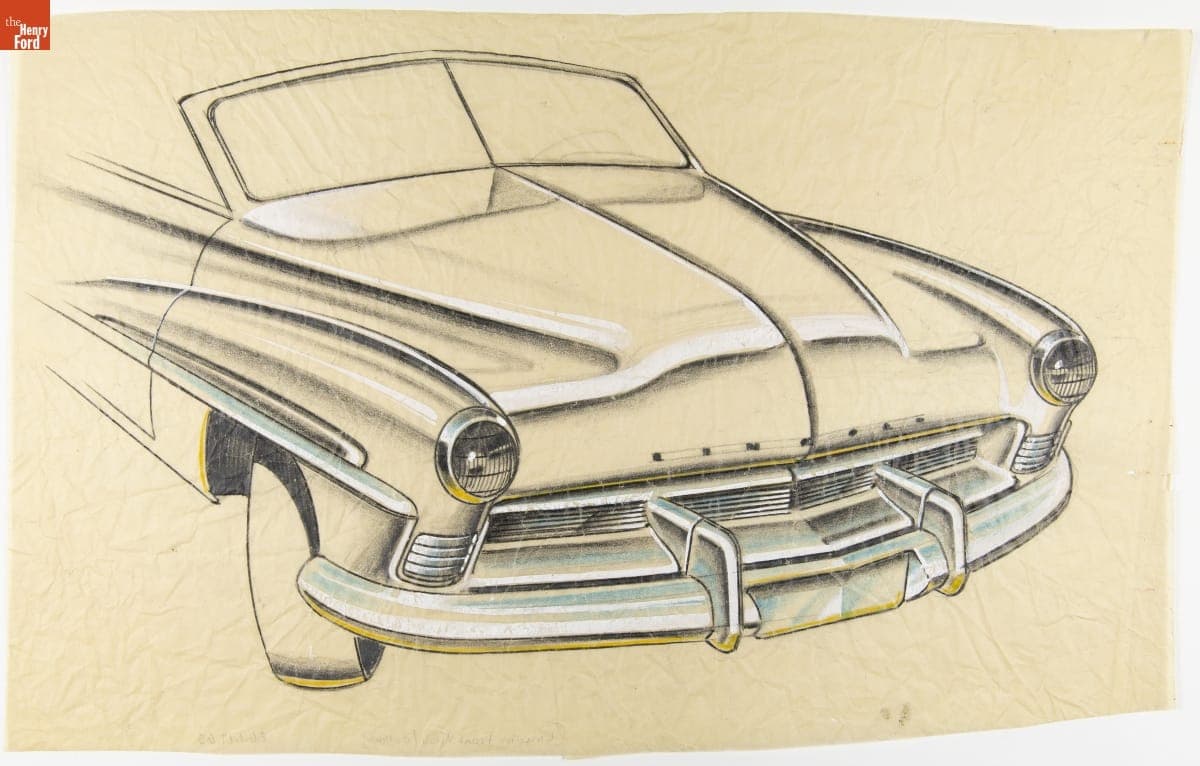 Sketch, circa 1960 Lincoln Front View