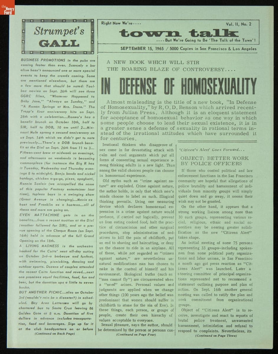 Town Talk, Vol. II, No. 2, September 1965