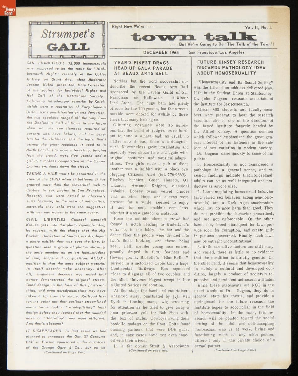 Town Talk, Vol. II, No. 4, December 1965