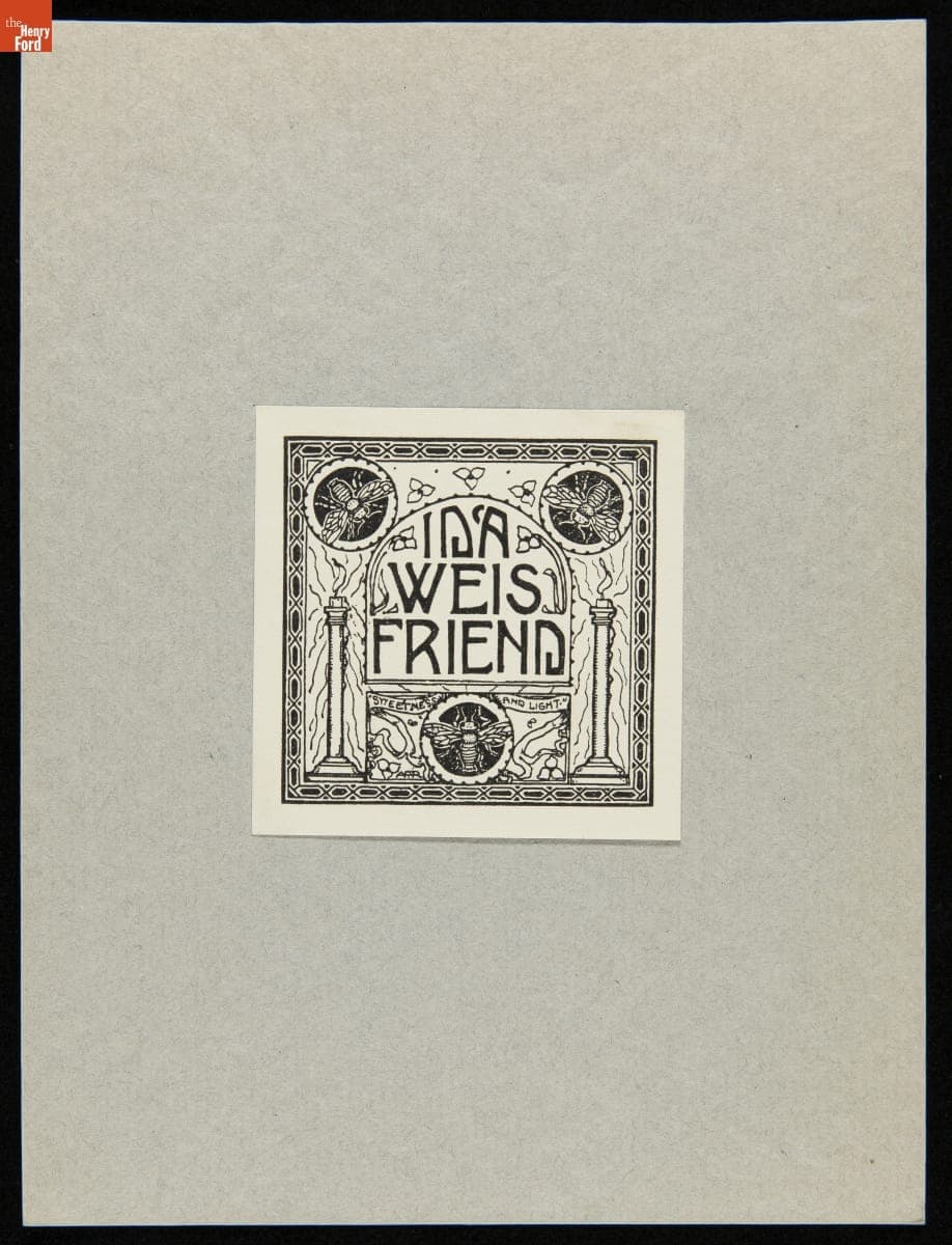 Bookplate of Ida Weis Friend, circa 1917