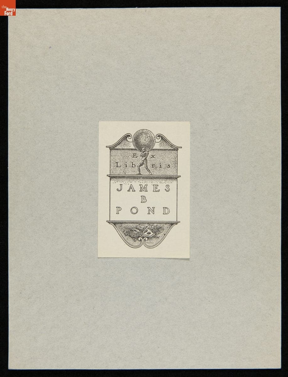 Bookplate of James B. Pond, circa 1873