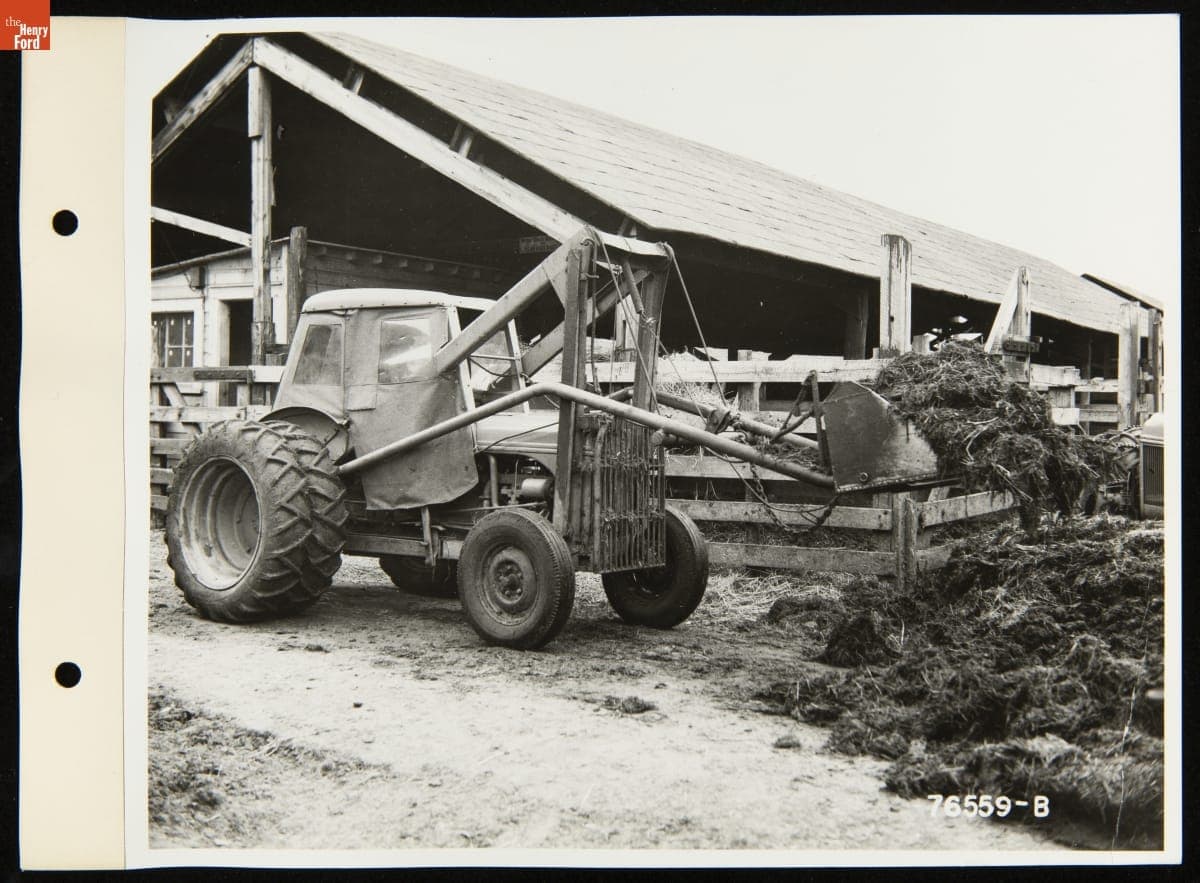 Using a Ford-Ferguson Tractor for Manure Removal at the Detroit Stockyards, January 1942
