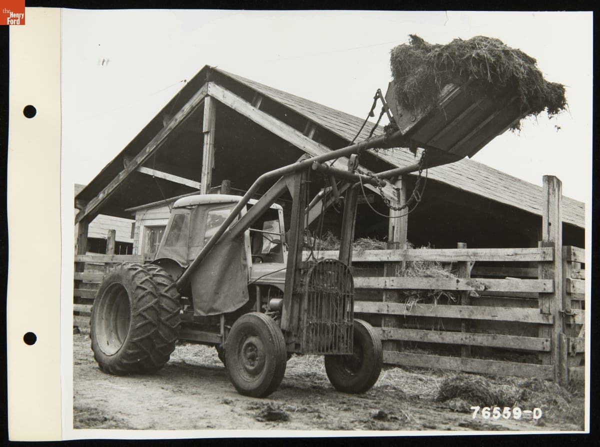 Using a Ford-Ferguson Tractor for Manure Removal at the Detroit Stockyards, January 1942