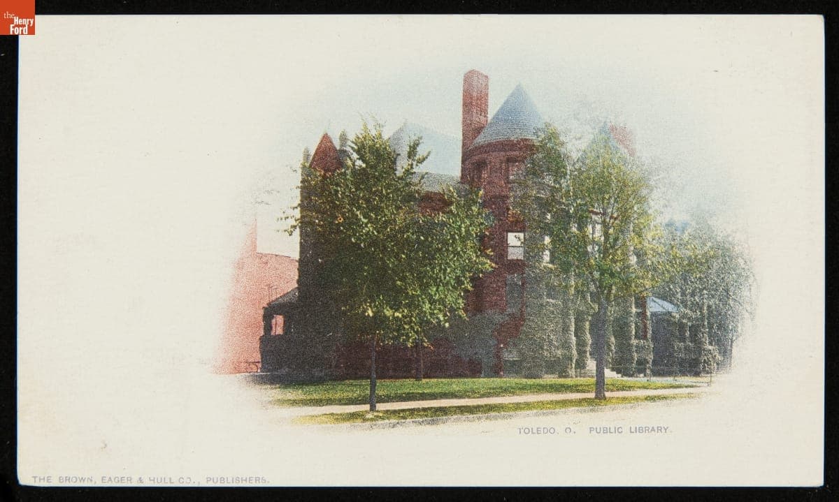 Postcard, "Toledo, O. Public Library," circa 1900