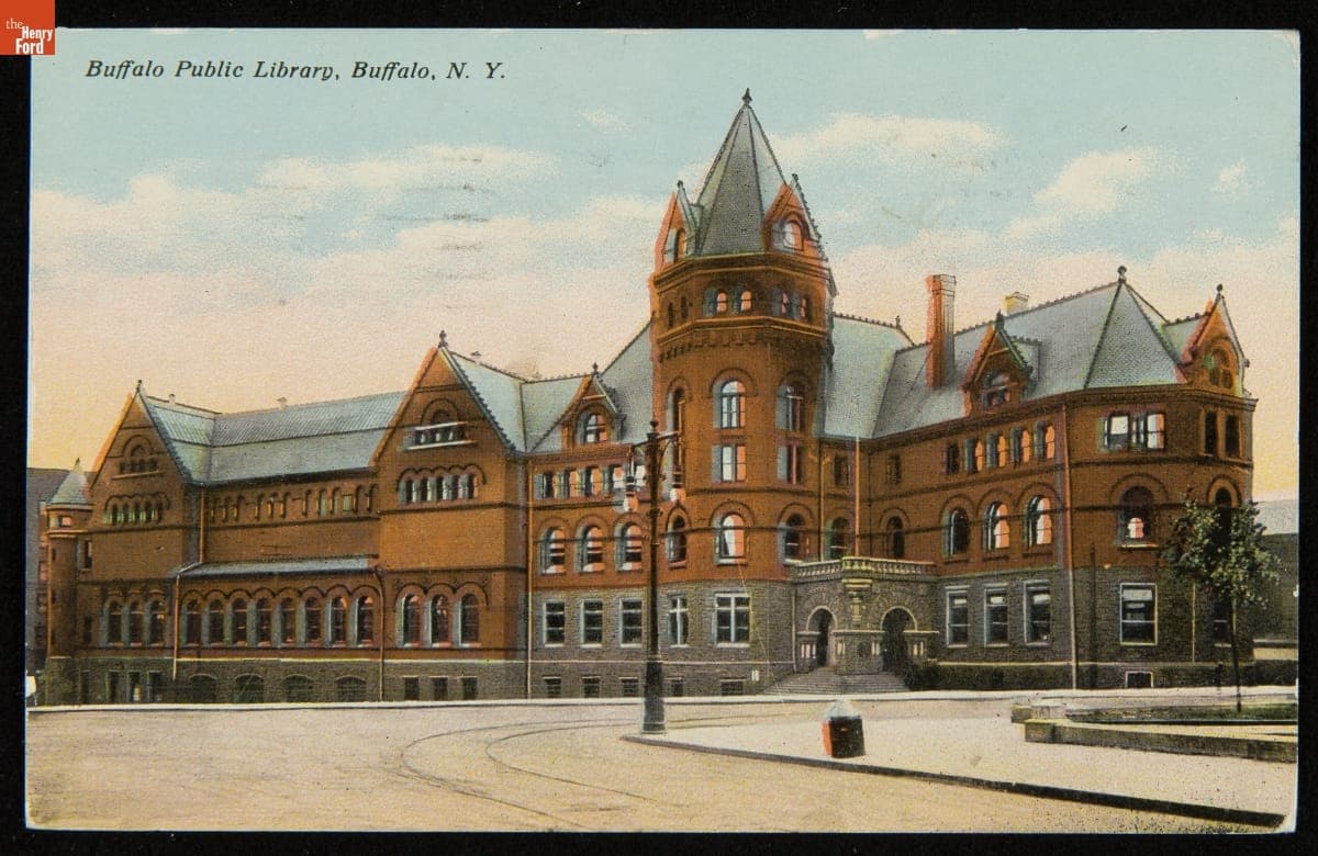 Postcard, "Buffalo Public Library, Buffalo, N.Y.," circa 1938