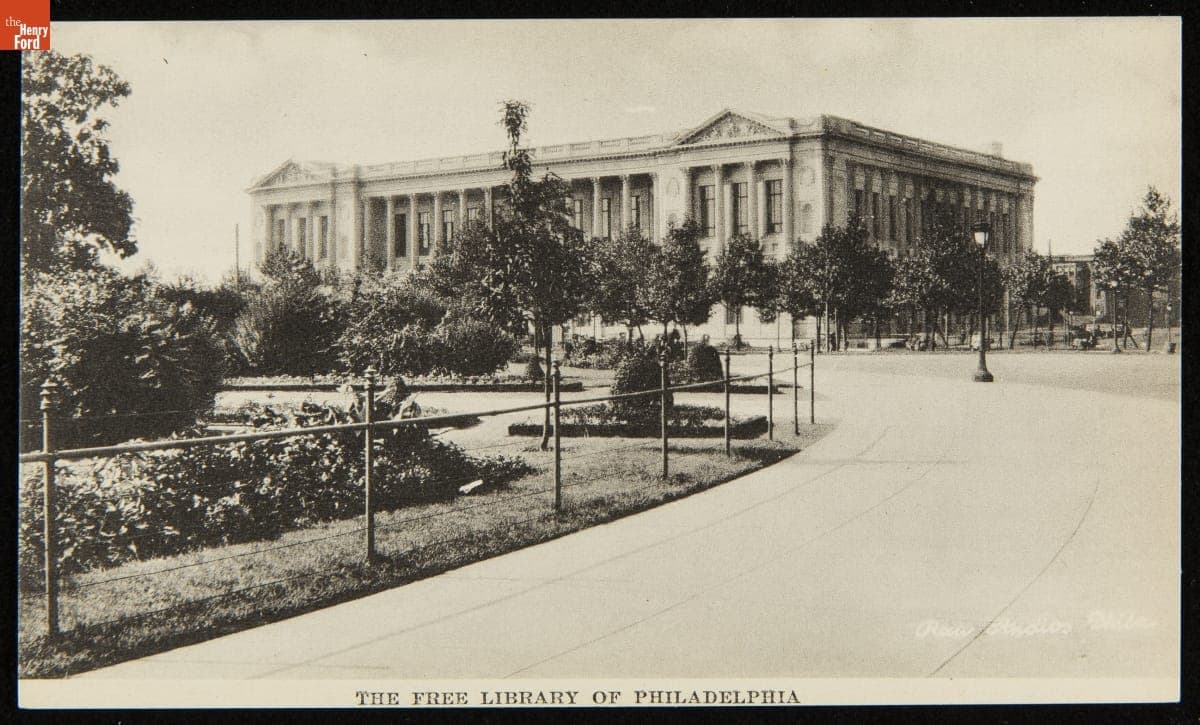 Postcard, "The Free Library of Philadelphia," circa 1930