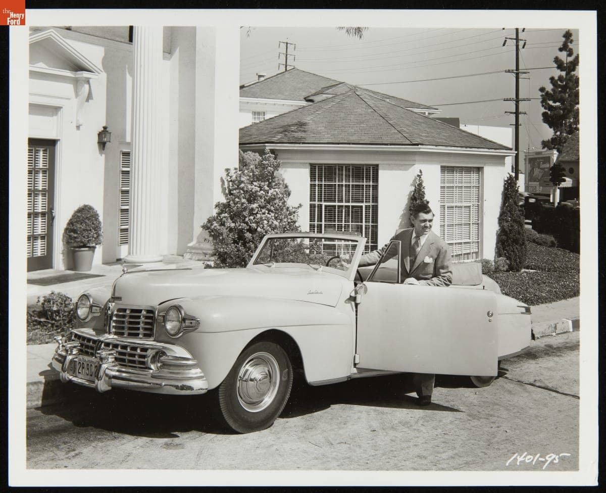 Clark Gable Stepping into His Lincoln Continental in the MGM Film "The Hucksters," 1947