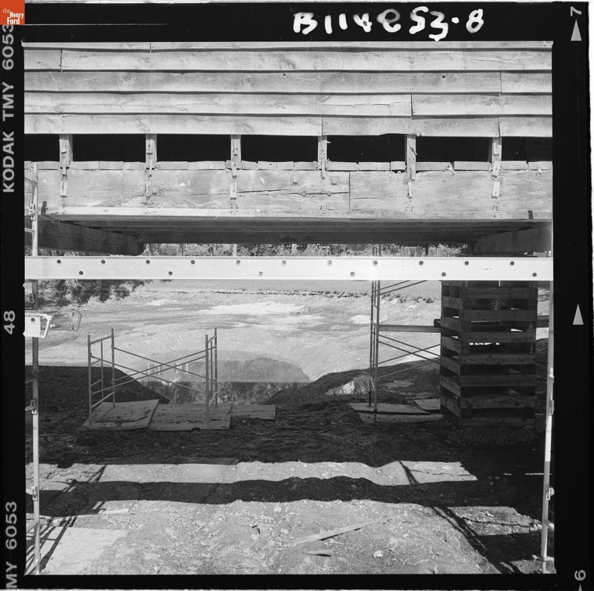 Restoration Work on the Ackley Covered Bridge in Greenfield Village, September 2000