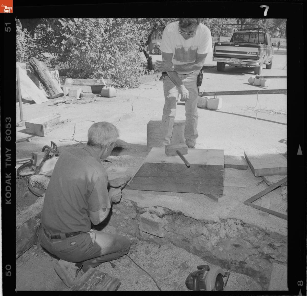 Restoration Work on the Ackley Covered Bridge in Greenfield Village, October 2000