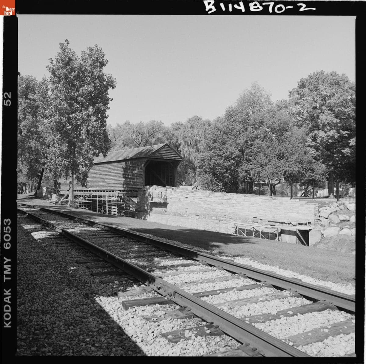 Restoration Work on the Ackley Covered Bridge in Greenfield Village, October 2000
