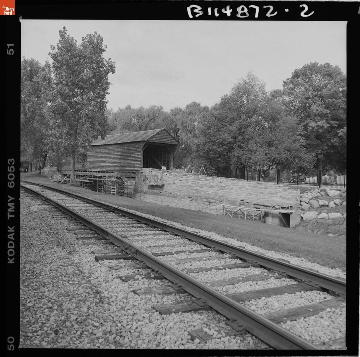 Restoration Work on the Ackley Covered Bridge in Greenfield Village, October 2000