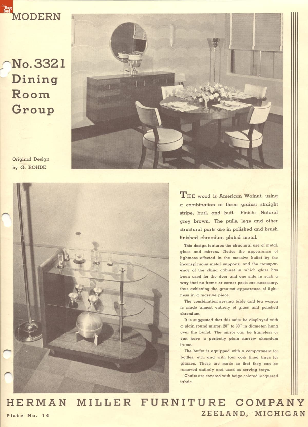 The Herman Miller Furniture Company, Makers of Fine Furniture, Zeeland, Michigan, 1933
