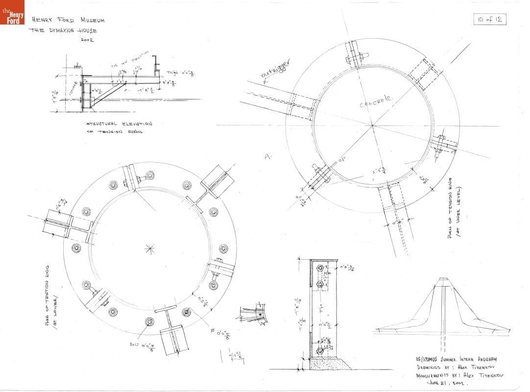 Drawing, Dymaxion House "As Built" in Henry Ford Museum, 2002