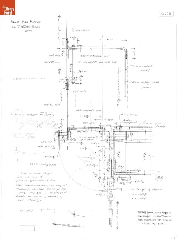 Drawing, Dymaxion House "As Built" in Henry Ford Museum, 2002