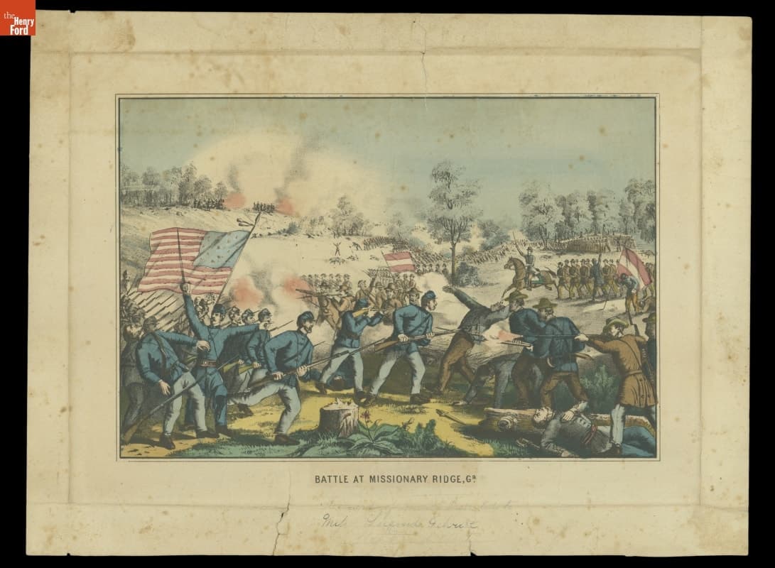 Lithograph, "Battle at Missionary Ridge, Ga.," 1864-1874