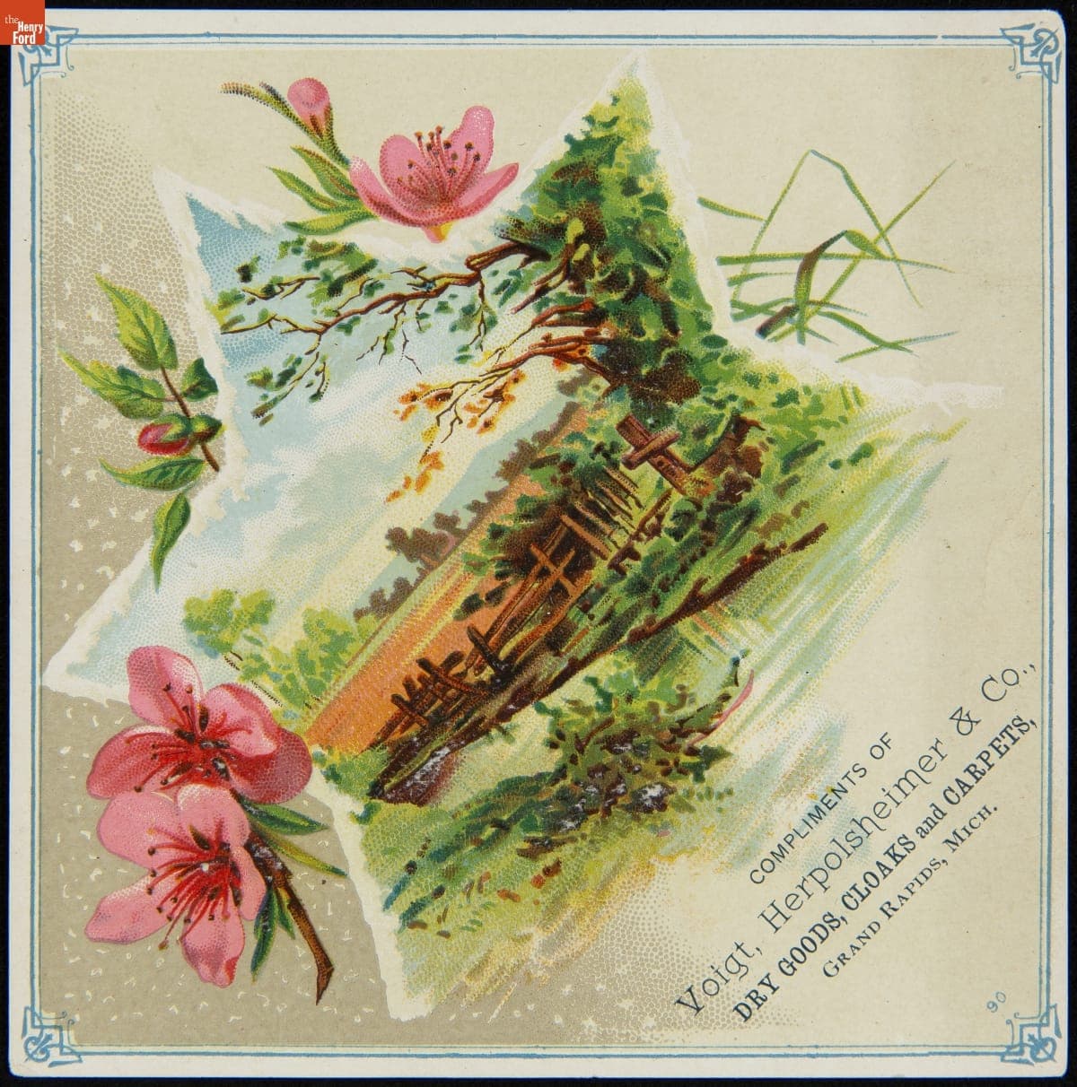 Trade Card for Voigt, Herpolsheimer & Co.'s Dry Goods, Cloaks, and Carpets, 1880-1900