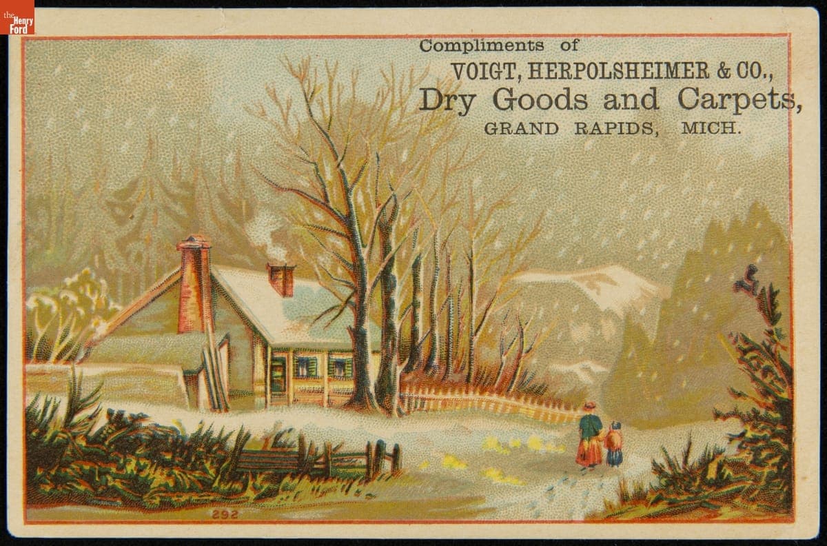 Trade Card for Voigt, Herpolsheimer & Co.'s Dry Goods, and Carpets, 1880-1900