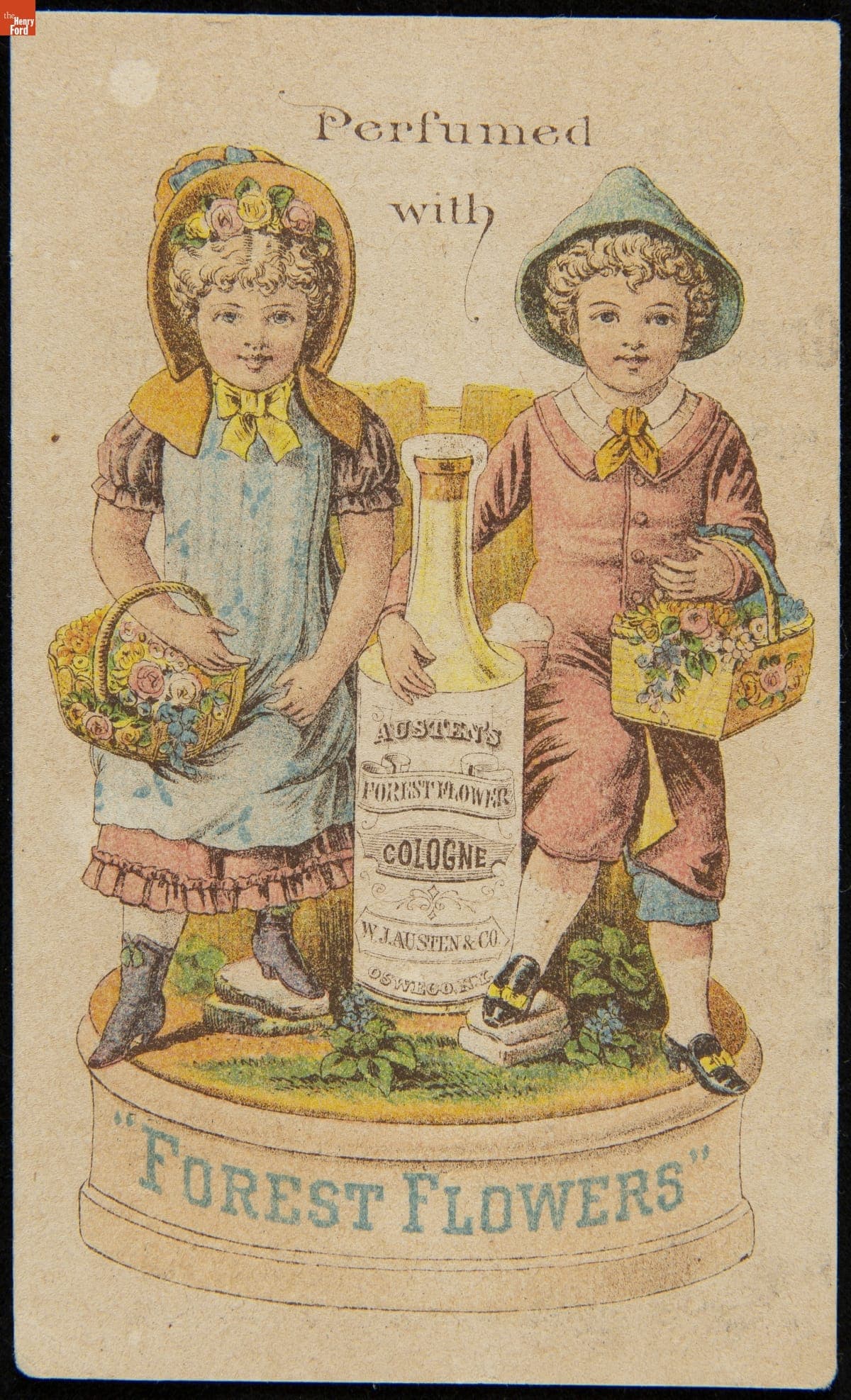 Trade Card for Austen's Forest Flower Cologne, W.J. Austen & Co., 1878-1886
