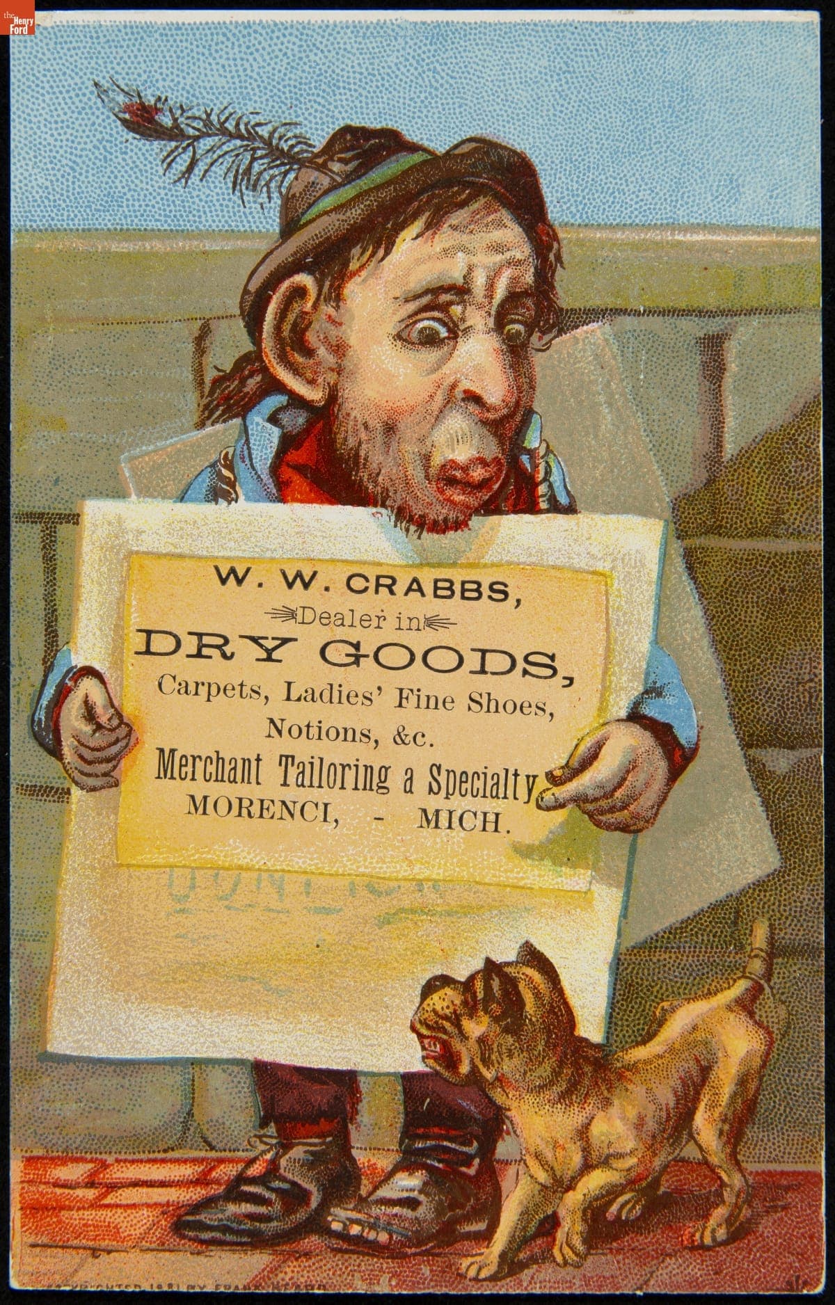 Trade Card for Dry Goods, W.W. Crabbs, 1881