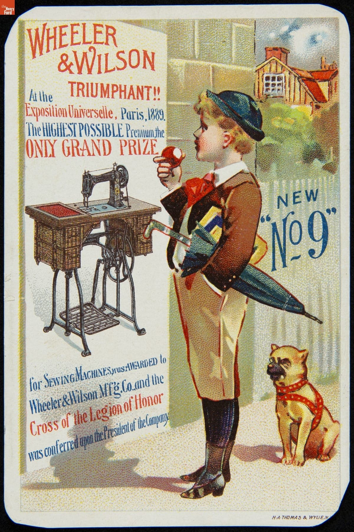 Trade Card for No. 9 Sewing Machine, Wheeler & Wilson Mfg. Co., 1895-1900