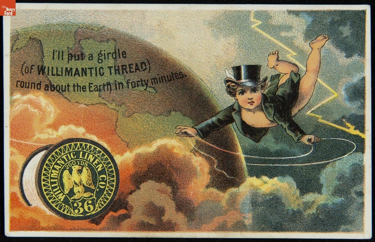 Trade Card for Six Cord Spool Cotton, Willimantic Linen Co., circa 1881