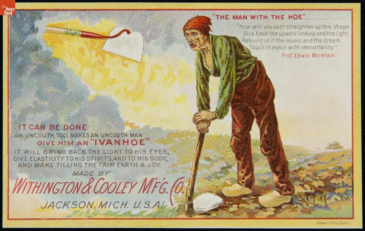 Trade Card for Gardening Hoes, Withington & Cooley Mfg. Co., 1884-1900