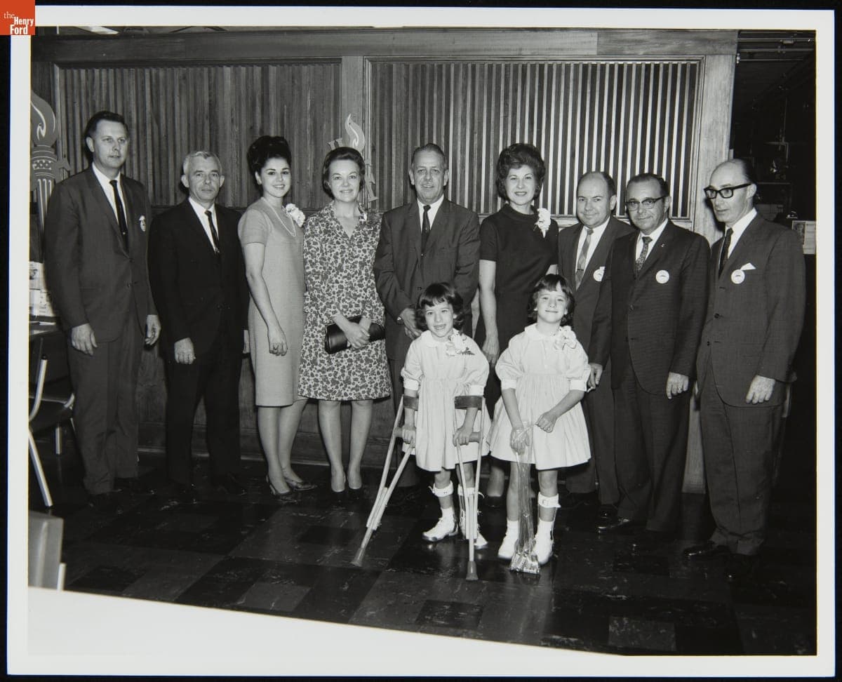 Burroughs Corporation Plymouth Plant Employees at a Fundraising Event, October 1966